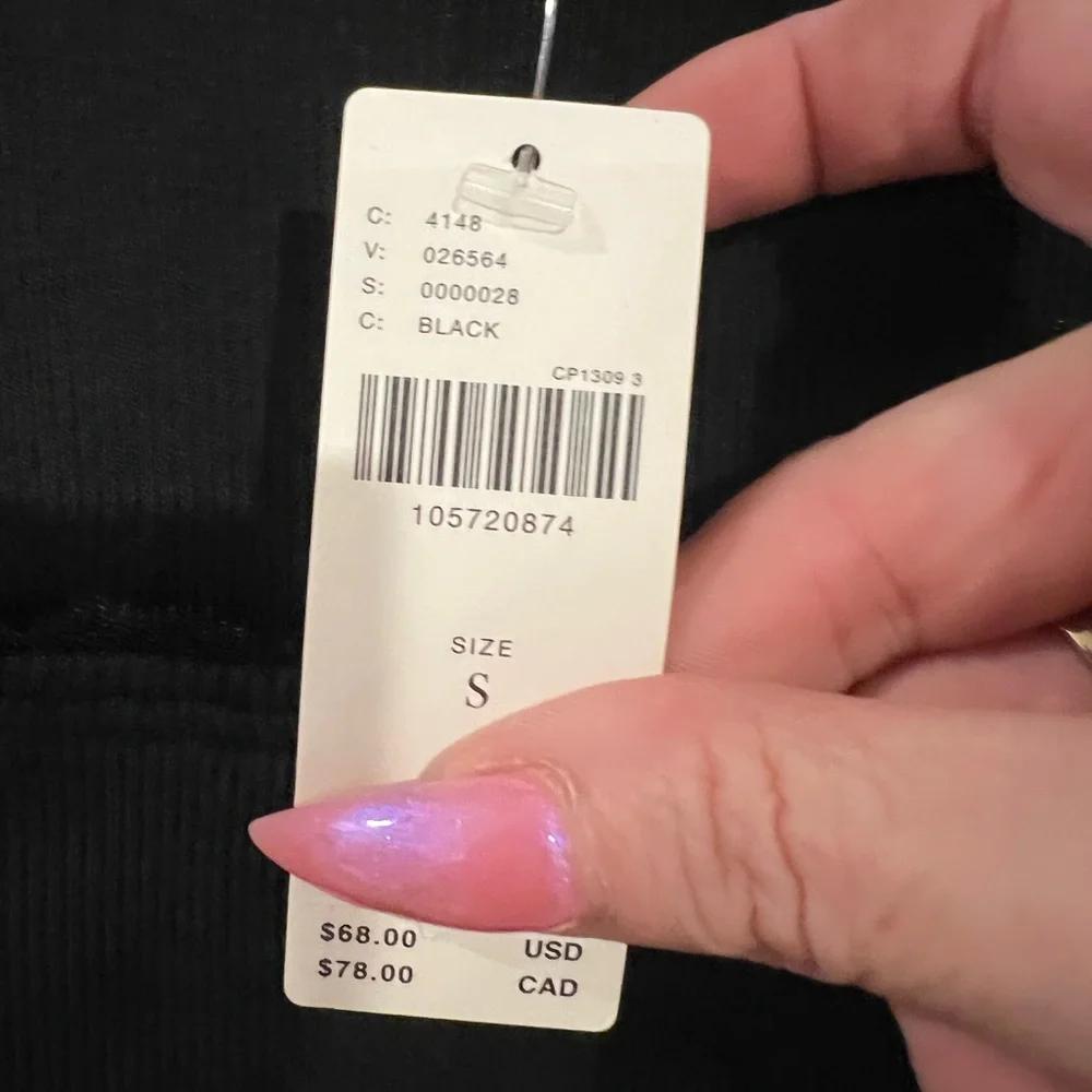 Maeve Lace-Trimmed Three-Quarter Sleeve Top, Black, SMALL NWT - Picture 5 of 5